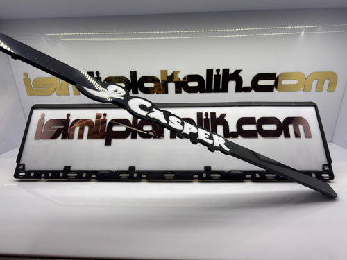 Casper Logolu Siyah Parlak Pleksi Plakalık