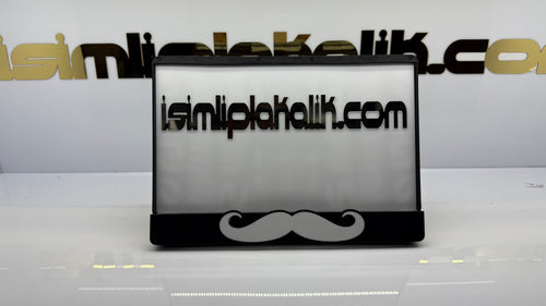 Bıyık Figürlü Siyah Parlak Pleksi Motorsiklet Plakalık